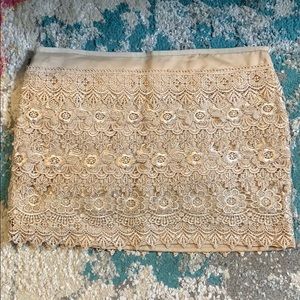 3 X $15 | Tan lace mini skirt